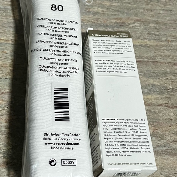 NIB Retinol anti-wrinkle intensive firming serum & Yves Rocher makeup removal - Picture 12 of 16